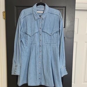 We The Free Light Blue Denim Dress M